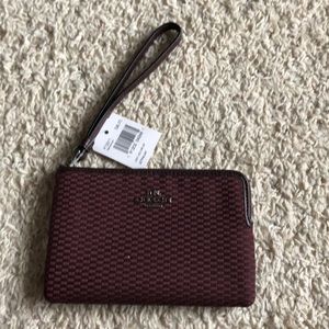 Coach Wristlet in Brown & Maroon